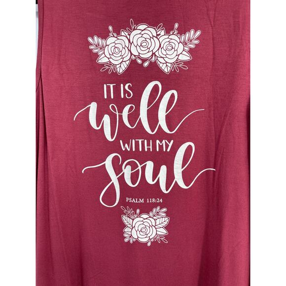 French Pastry Womens Burgundy Tank Top Sleeveless Tee Soft Lightweight Size 2X - Picture 2 of 10